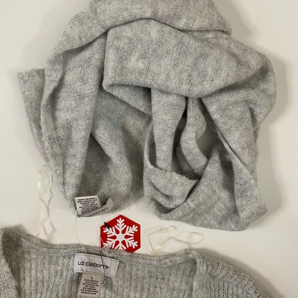 Liz Claiborne scarf knit Pointelle sweater tunic dress women’s size - Picture 8 of 14